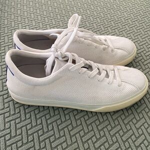 Rothy’s the lace up sneaker white size 7.5, gently worn